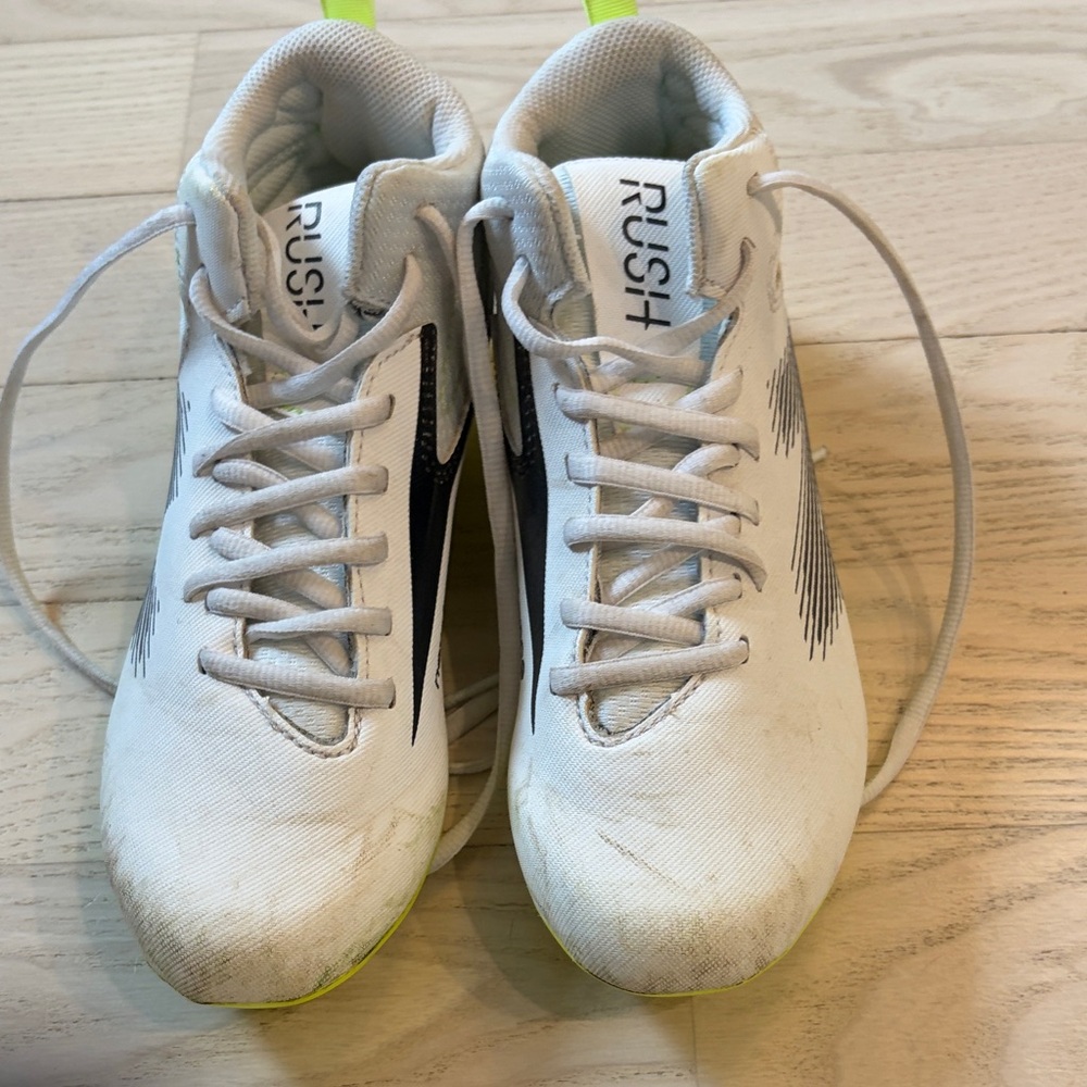 New Balance White and Neon Yellow Soccer Cleats